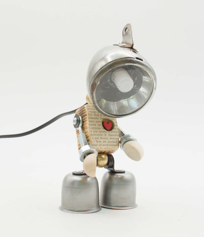 Lampada Robot Bike in Metallo Riciclato – Fatta a Mano
