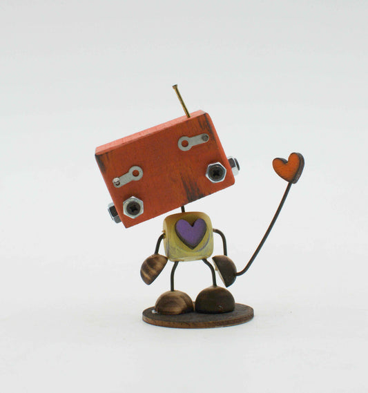 MINIBOT scultura robot fatto a mano
