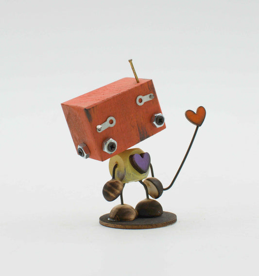 MINIBOT scultura robot fatto a mano