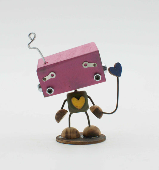 MINIBOT scultura robot fatto a mano
