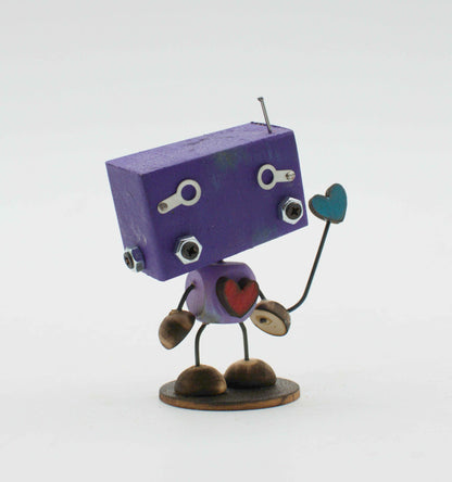 MINIBOT scultura robot fatto a mano