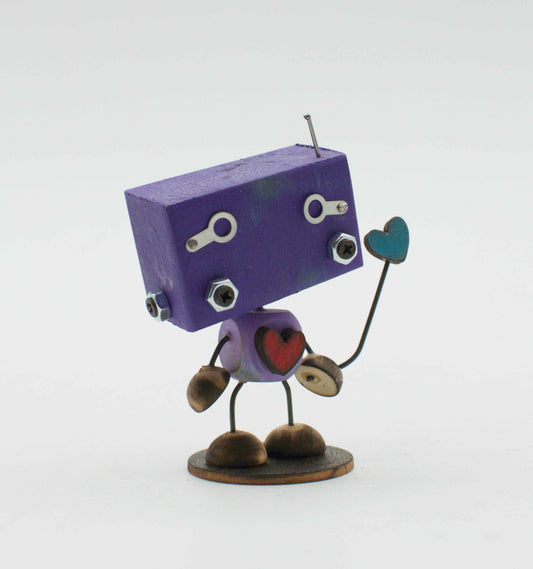 MINIBOT scultura robot fatto a mano