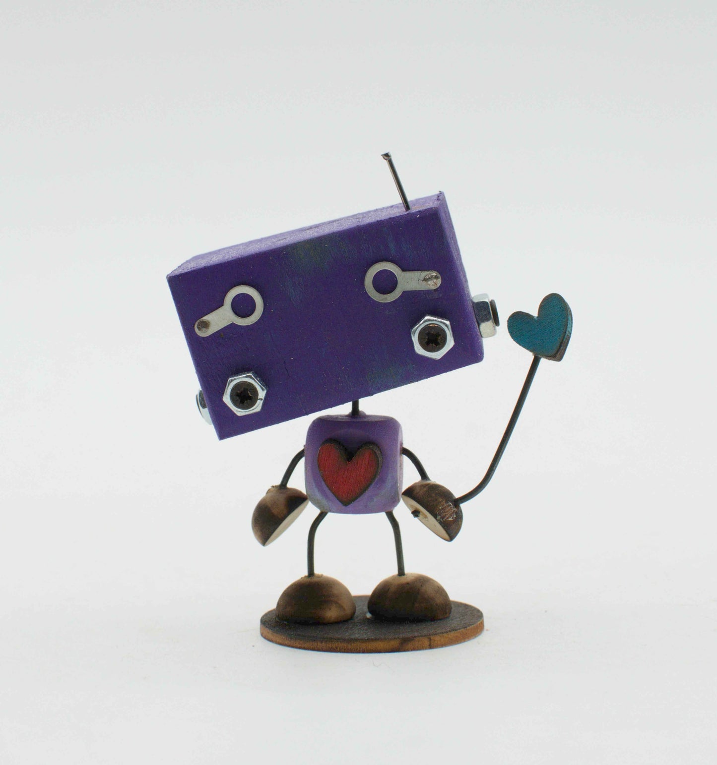 MINIBOT scultura robot fatto a mano