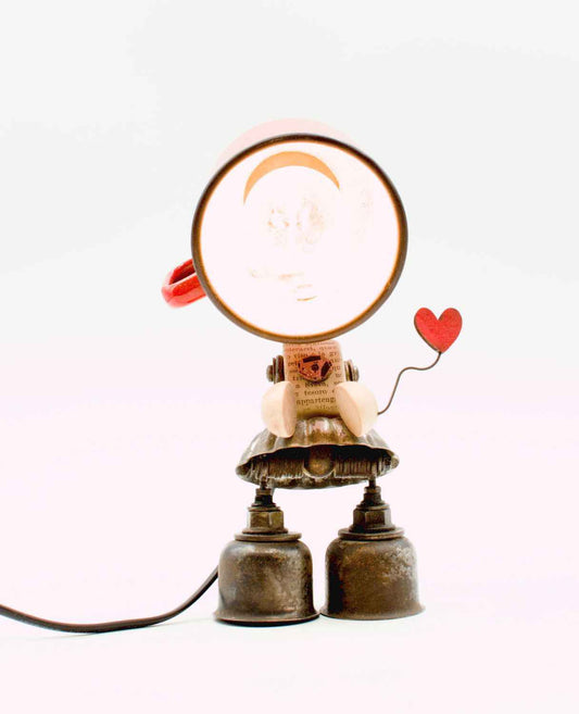 Robot lampada da tavolo stile "PENTOLINO SAN VALENTINO" fatta a mano