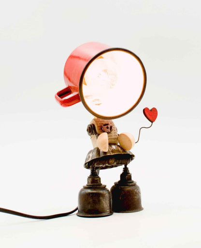 Robot lampada da tavolo stile "PENTOLINO SAN VALENTINO" fatta a mano
