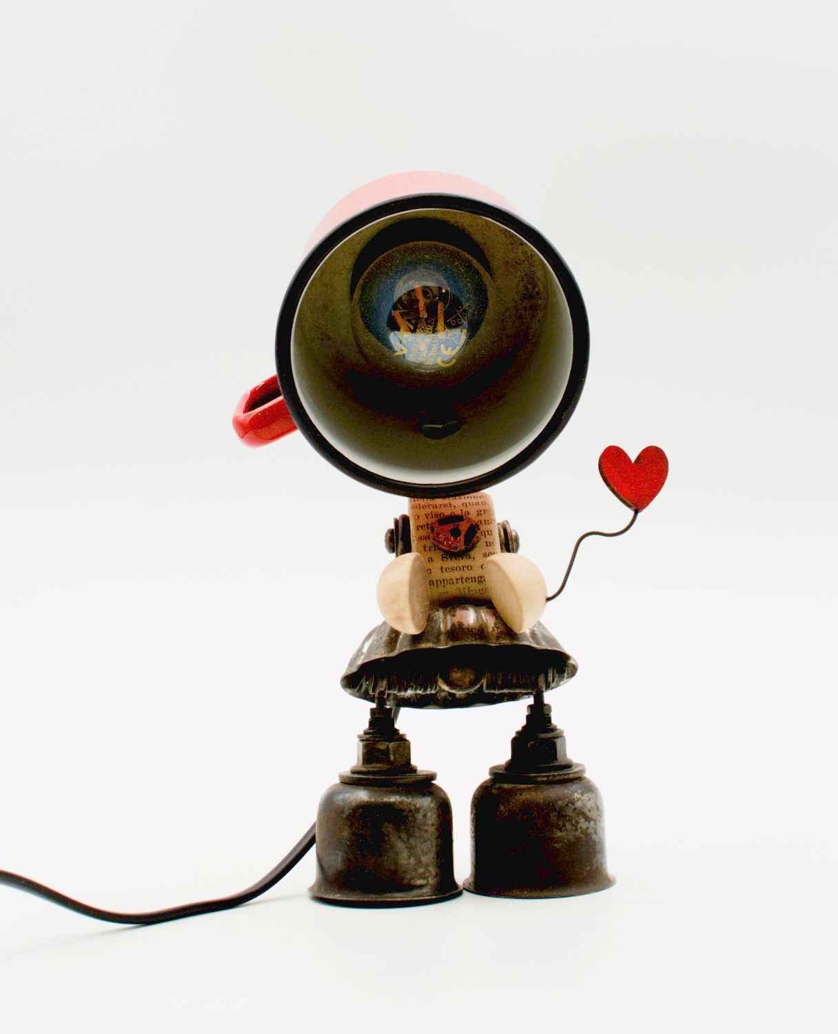 Robot lampada da tavolo stile "PENTOLINO SAN VALENTINO" fatta a mano
