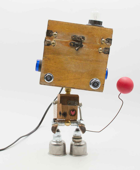 Robot lampada da tavolo stile "ROMANTICO" snodabile fatta a mano