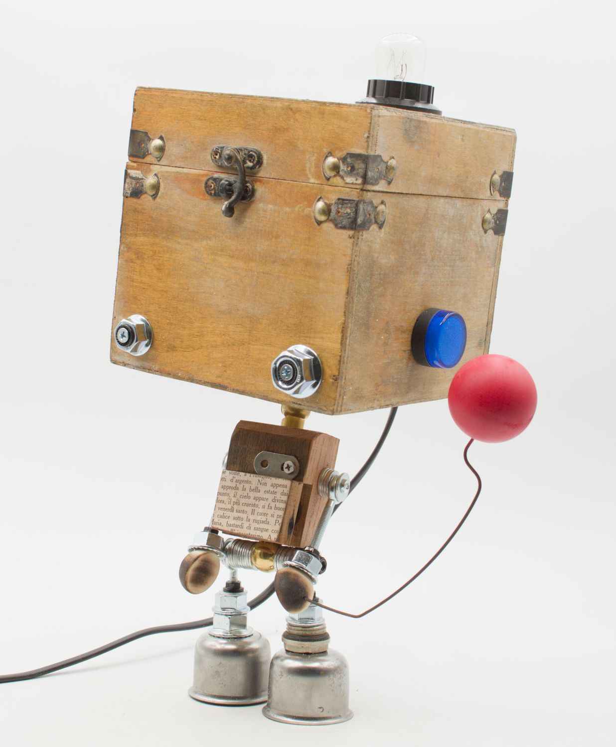 Robot lampada da tavolo stile "ROMANTICO" snodabile fatta a mano