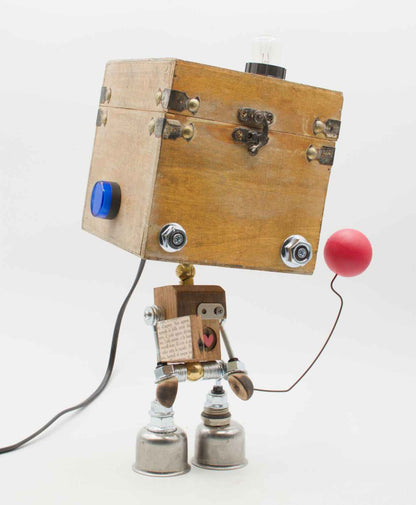 Robot lampada da tavolo stile "ROMANTICO" snodabile fatta a mano